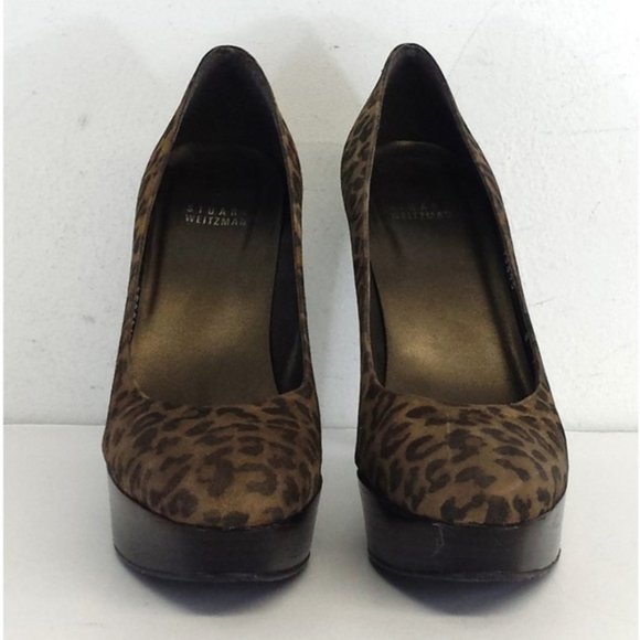 Stuart Weitzman Animal Print Suede Platform Pumps EUC sz 7.5 - Picture 4 of 10